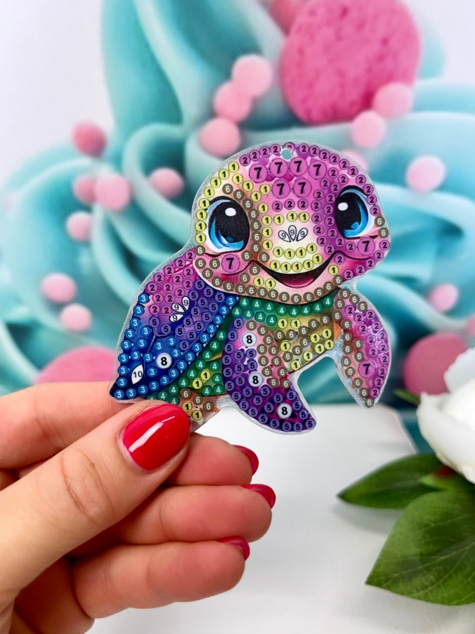 Diamond Painting Schlüsselanhänger "Schildkröten" 5 Stück (AH82)
