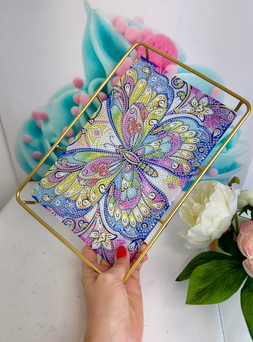 Diamond Painting Tablett - Serviertablett 28,5x19cm Schmetterling WNA