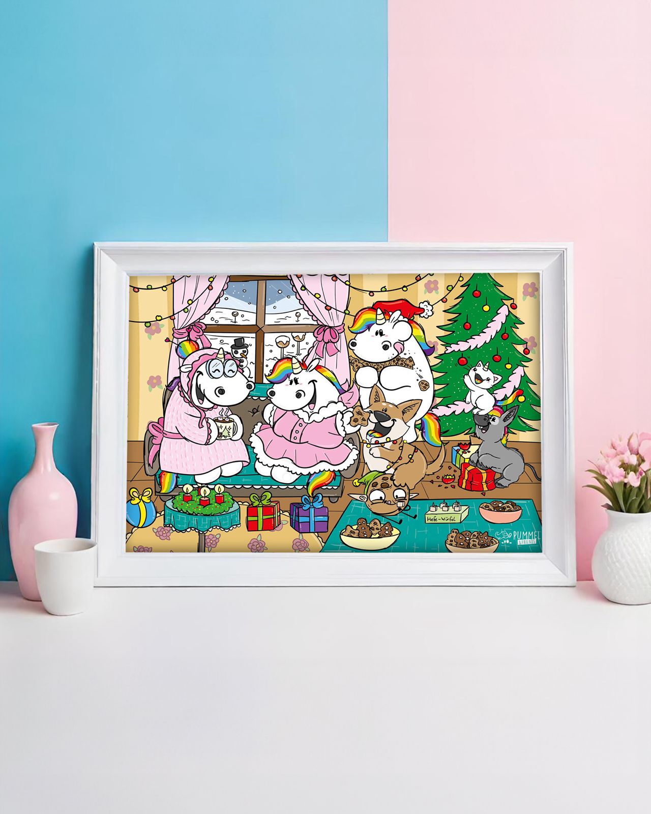 Diamond Painting Pummeleinhorn Xmas Bild: "Happy Family" 30x40cm (Teilbild) PTB17