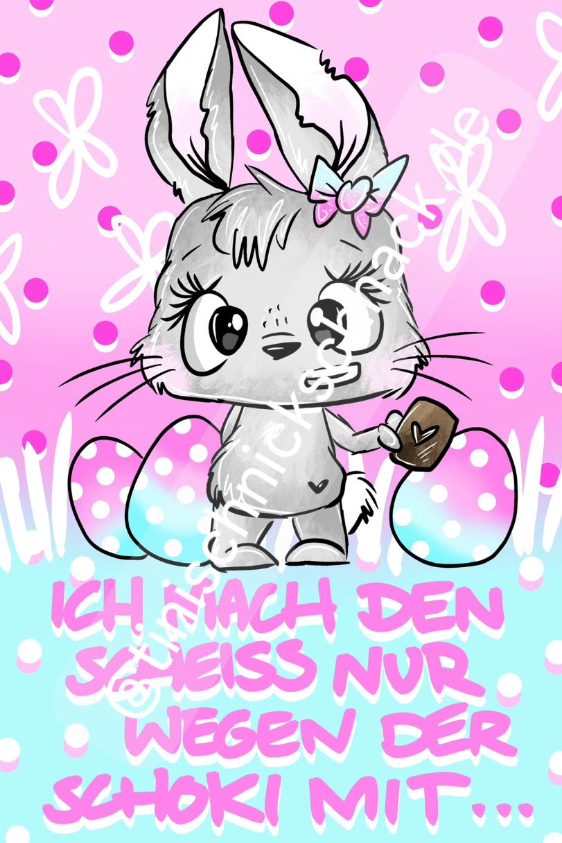 Diamond Painting Schnubbi Bild: "Schnubbihase" Ostern 30x40cm (Teilbild) TB23