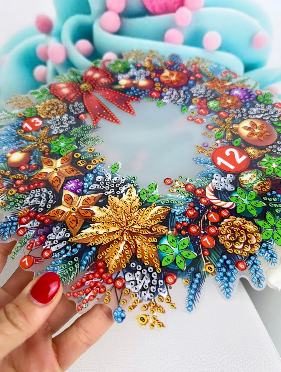 Diamond Painting XMAS Kranz "Weihnachtstraum" 23x24cm (AH228)