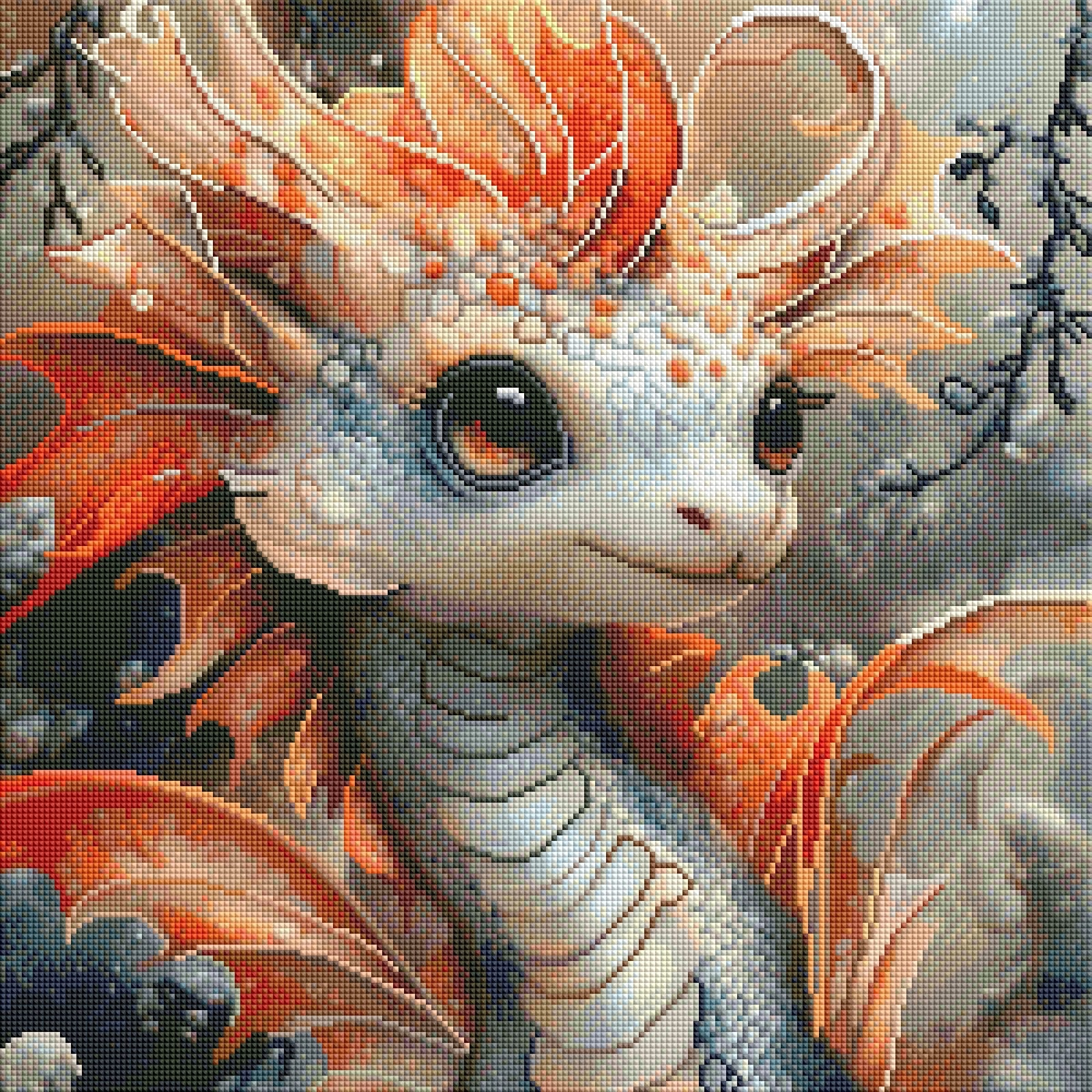 Diamond Painting Bild "Drache Elion - Die sanfte Glut" von Lisa Morgan 50x50cm (inkl. Feenstaub) TSS-633