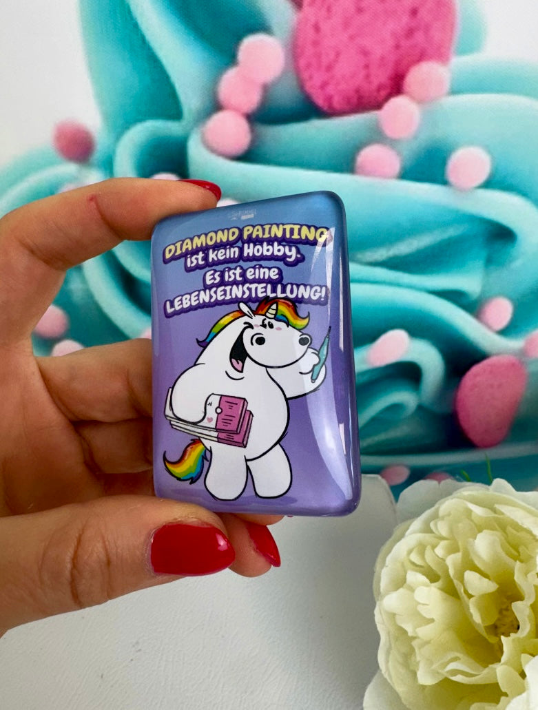 Diamond Painting Cover Minder Pummeleinhorn "Lebenseinstellung" (CM)