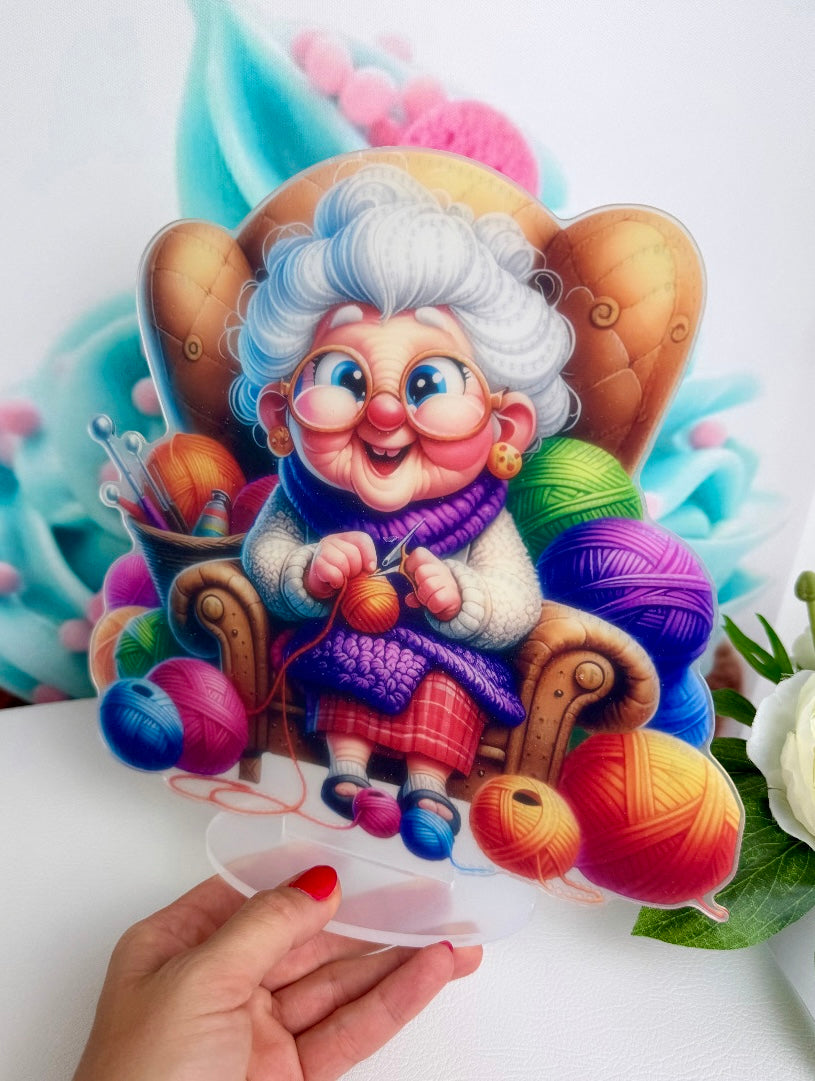 Diamond Painting Aufsteller Oma "Gundel" 23x25cm