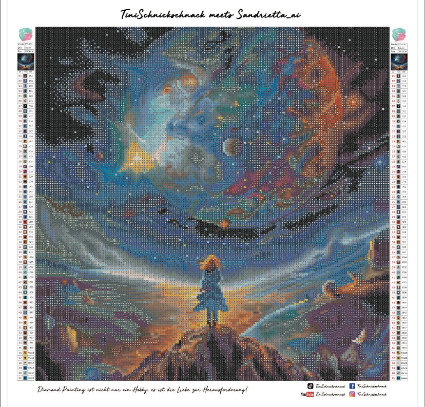Diamond Painting Bild "Weltall" von AI-Artist Sandrietta_ai 50x50cm (inkl. AB Farben)