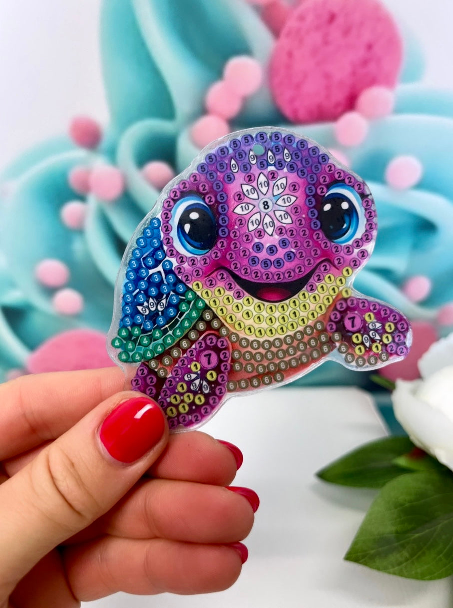 Diamond Painting Schlüsselanhänger "Schildkröten" 5 Stück (AH82)