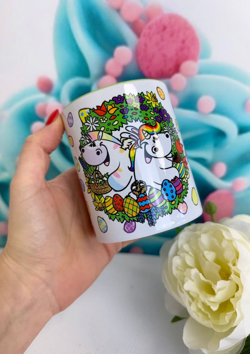 TiniSchnickschnack Pummeleinhorn Ostern / Kranz "PUMMEL-FAMILY" - Tasse 330ml