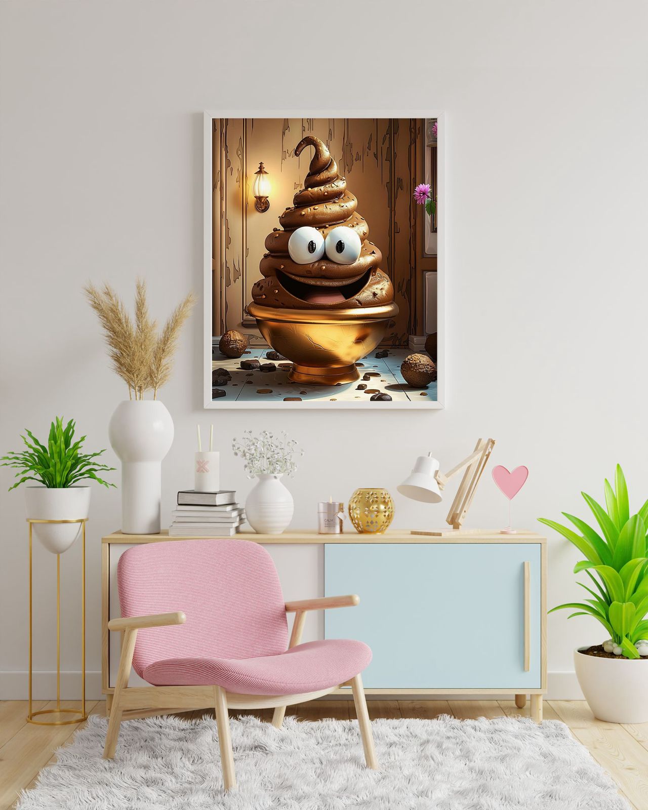 Diamond Painting Bild "Happy Shit" von AI-Artist Bex.ai 40x50cm (inkl. Metallic Stones) TSS-487