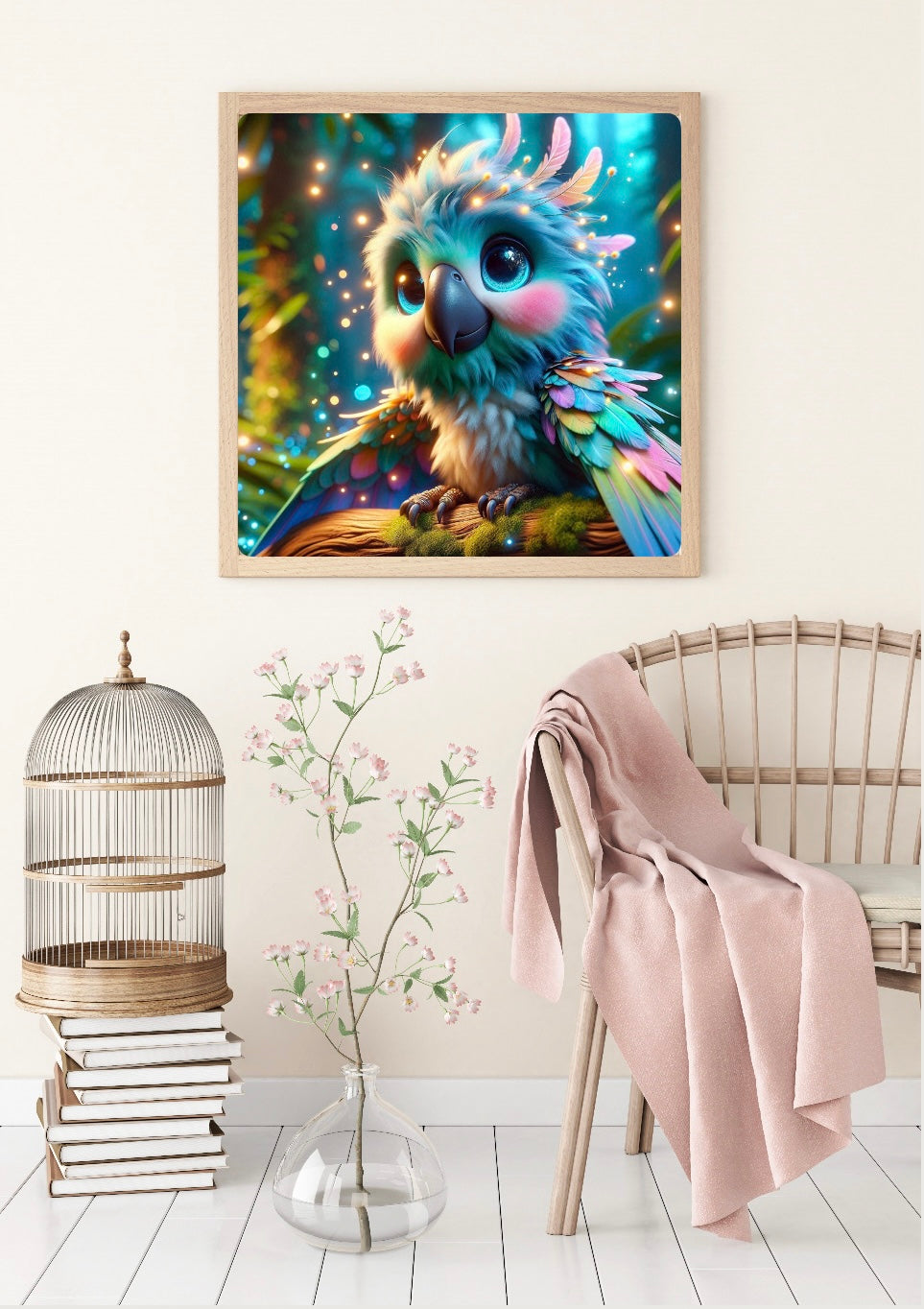 Diamond Painting Bild Papagei "Rico" von AI-Artist Lexxy.ai (inkl. Feenstaub) 50x50cm TSS-704