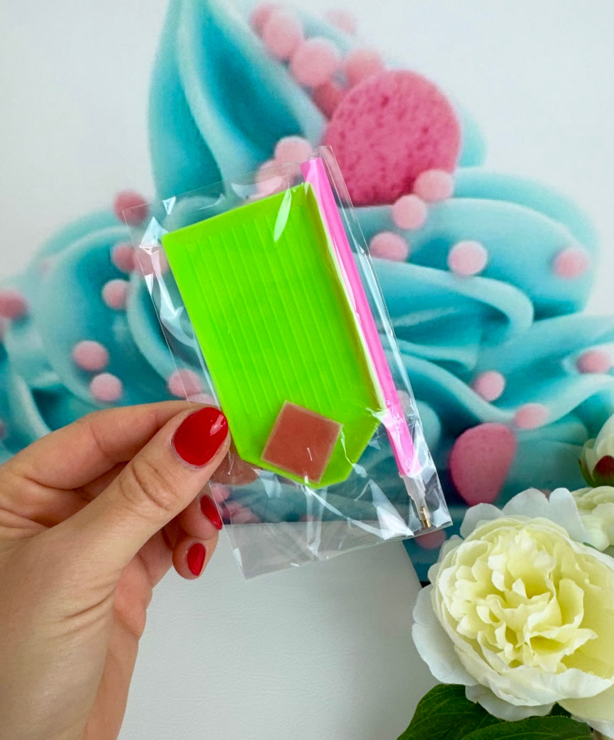 Diamond Painting Schlüsselanhänger "Seerosen & Lotusblüten" 8 Stück Anhänger