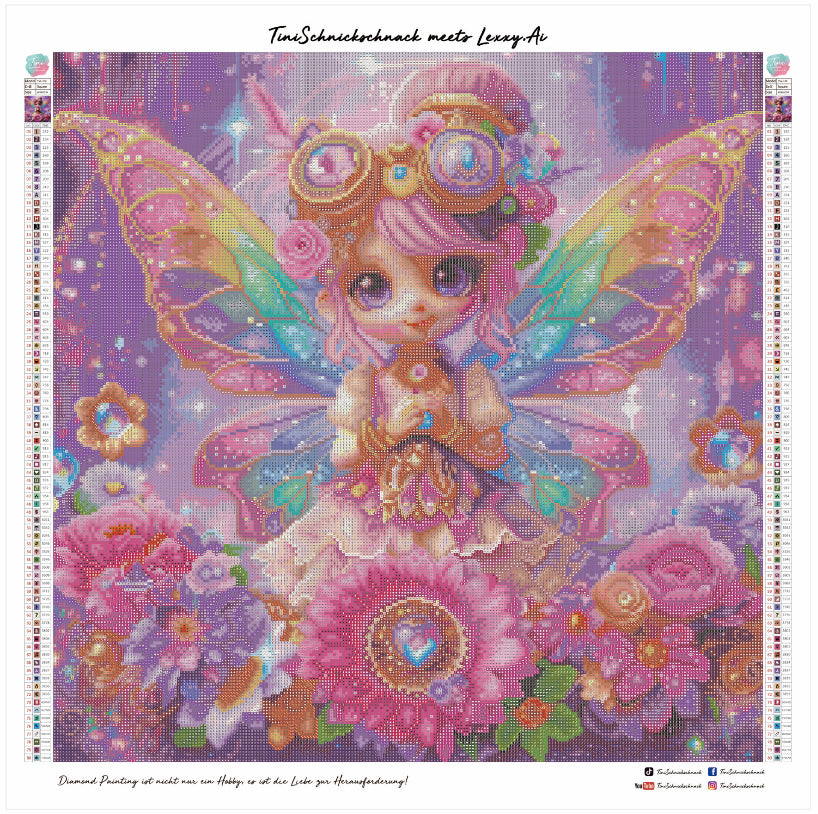 Diamond Painting Bild "Steampunk Fairy" von AI-Artist Lexxy.Ai 60x60cm (inkl. Fairy Dust) TSS-370