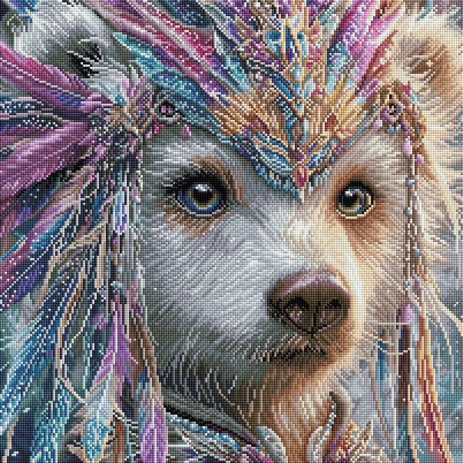 Diamond Painting Bild „White Bear" von AI-Artist Sandrietta.ai 50x50cm (Sondersteine Special) TSS-798