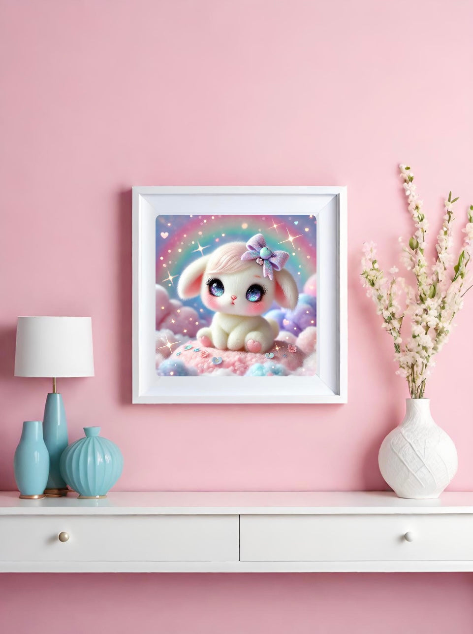 Diamond Painting Bild "Hase Tiffy" von TiniSchnickschnack 30x30cm (Full Feenstaub) TSS-842