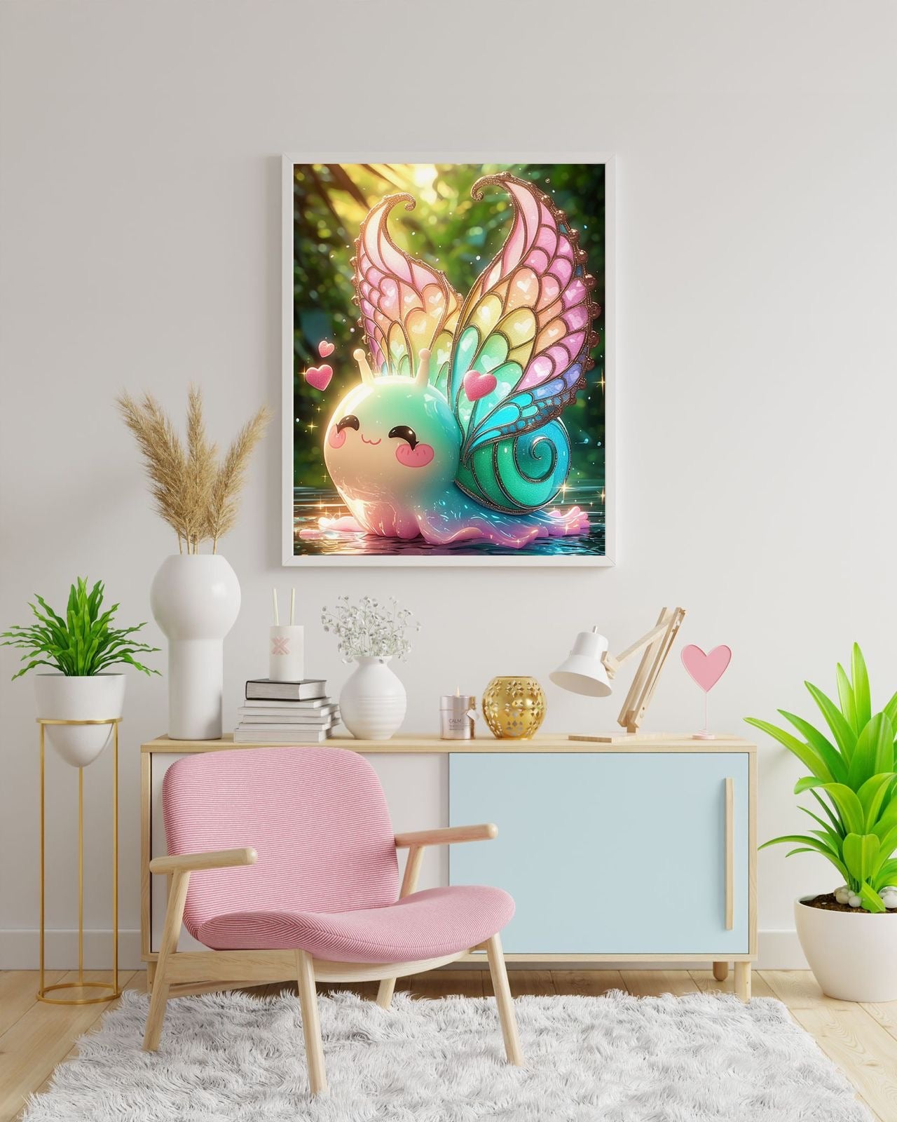 Diamond Painting Bild Schnecke "Shelly" von AI-Artist Bex.ai 40x50cm (inkl. Fairy Stones) TSS-431