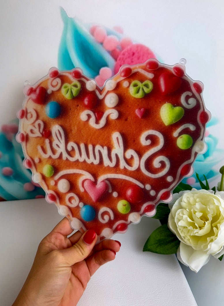 Diamond Painting XMAS Anhänger Lebkuchenherz "Schnucki" 23x25cm (AH240)