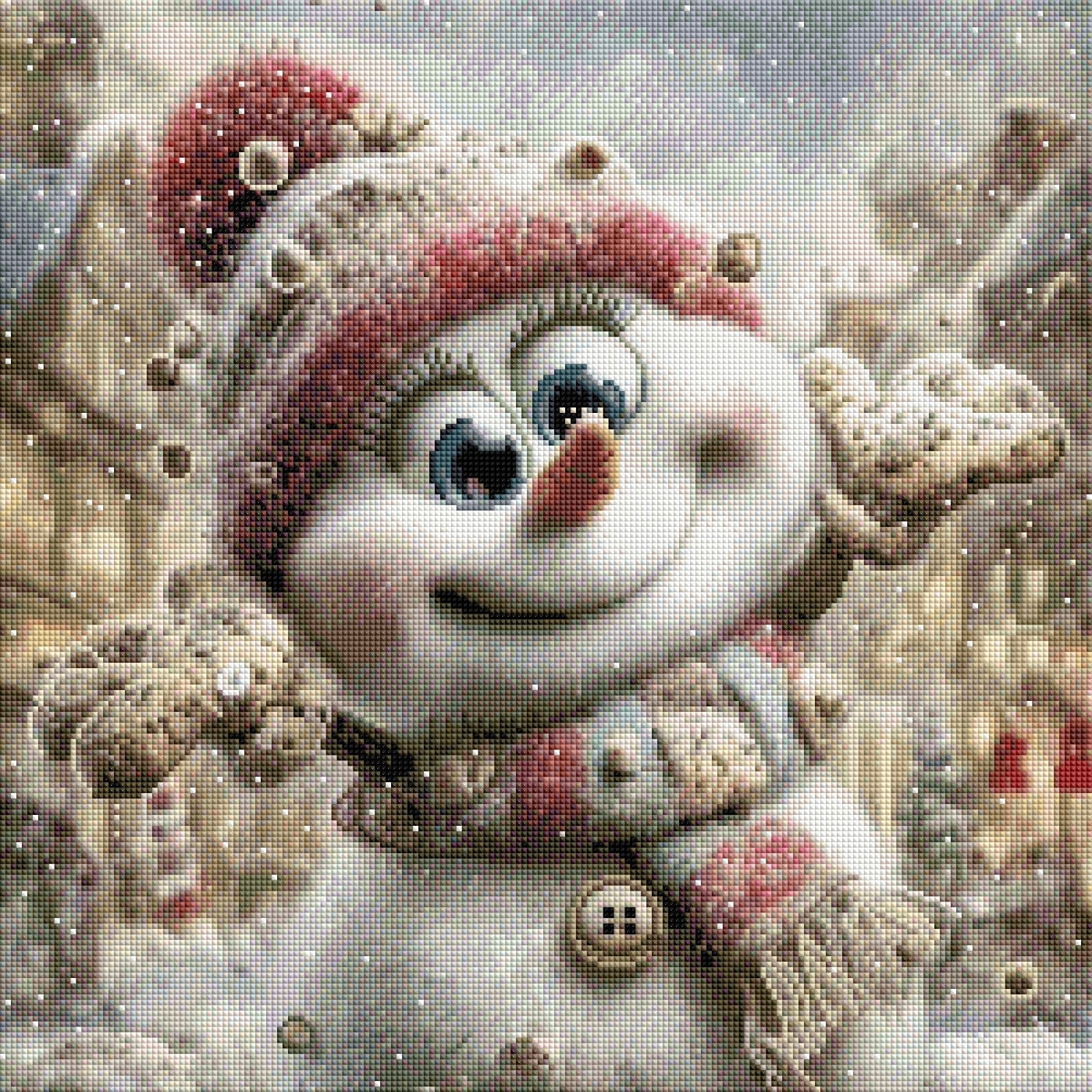 Diamond Painting Bild "Schneemann Snowi`s Wintercharme" von Lisa Morgan 50x50cm (inkl. Feenstaub) TSS-876