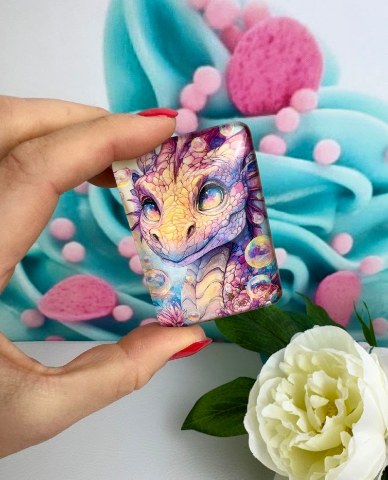 Diamond Painting Cover Minder "Pink Dragon Bubble" (CM)