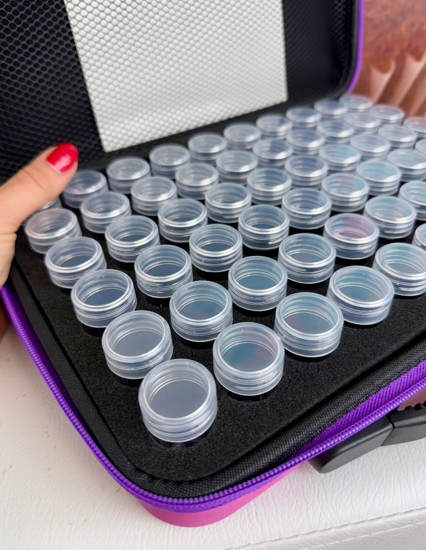 Diamond Painting PUMMELEINHORN Koffer für Steine - 60 Aufbewahrungsdosen