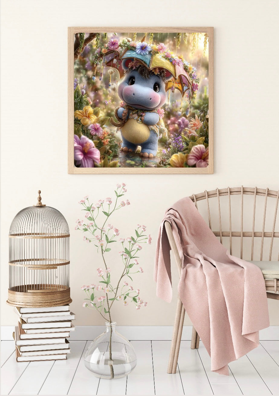 Diamond Painting Bild "Hippo Hannah" von Lisa Morgan 50x50cm (Sondersteine-Special) TSS-890