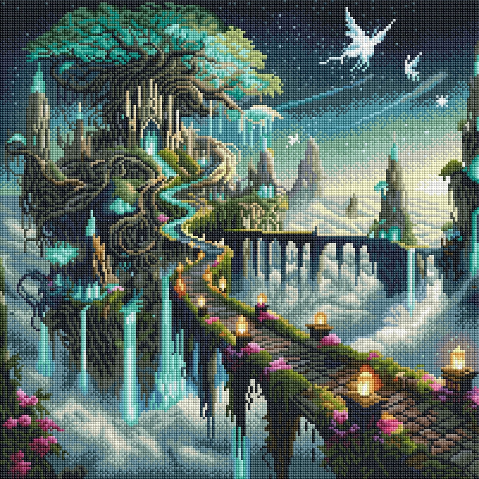 Diamond Painting Bild "Pfad zum Weltenbaum" von TiniSchnickschnack 50x50cm (Sondersteine-Special) TSS-844 (M03)