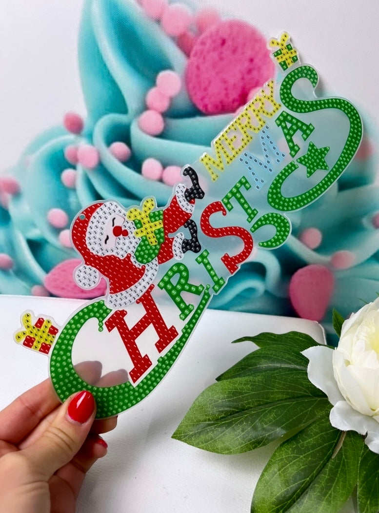 Diamond Painting XMAS Türanhänger "Happy Xmas" Anhänger (AH801)