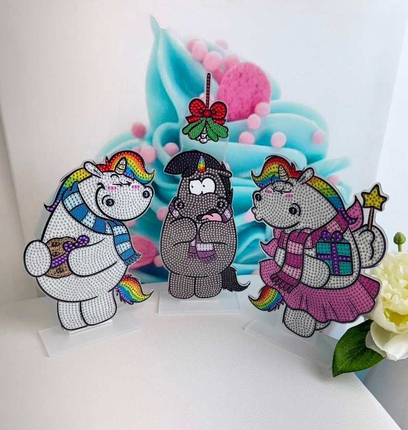 Diamond Painting Pummeleinhorn XMAS Aufsteller "Nistelzweig" Grummeleinhorn 15x20cm AH251