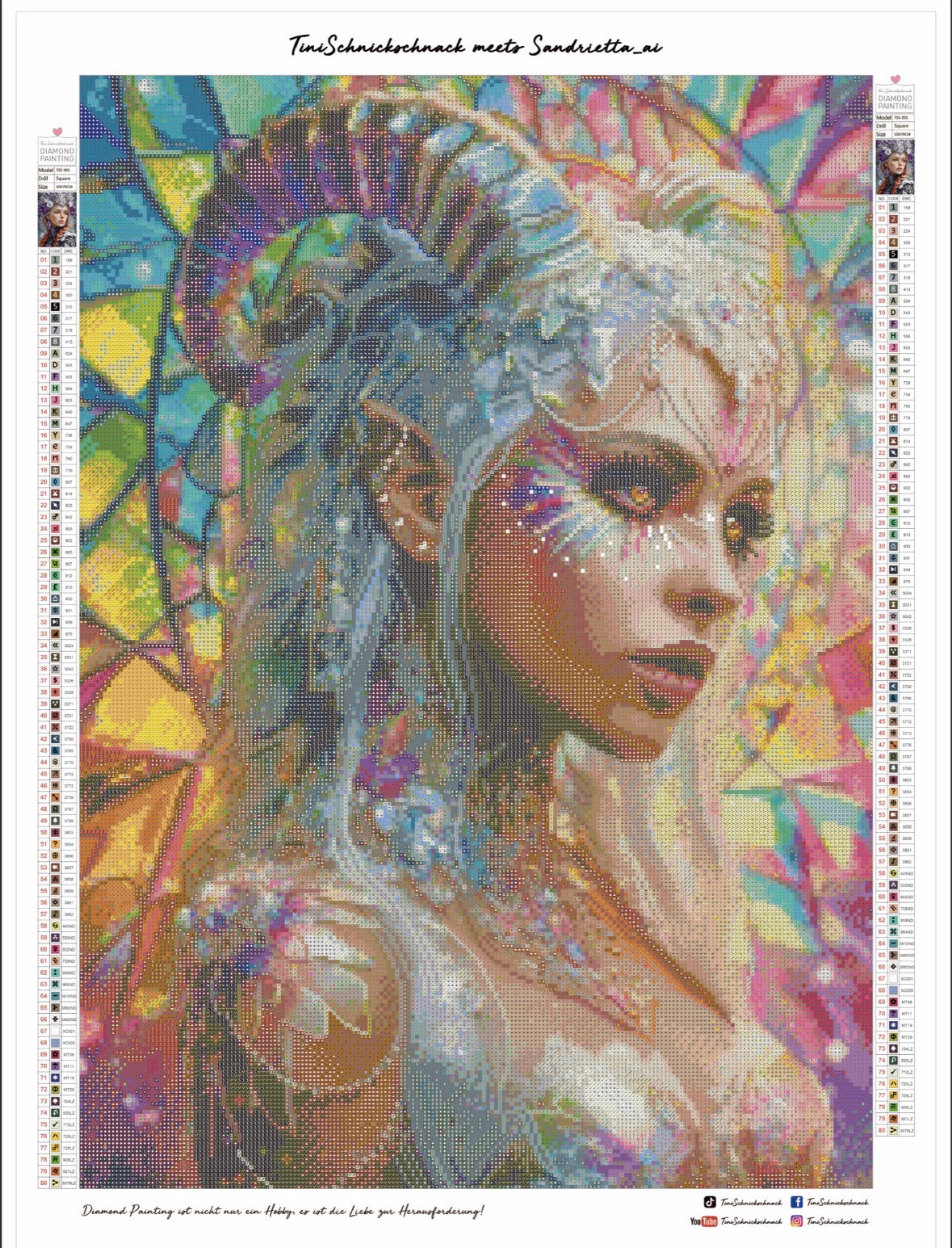 Diamond Painting Bild "Fairy Luminesca" von AI-Artist Sandrietta_ai (Sondersteine-Special) 50x70cm TSS-901