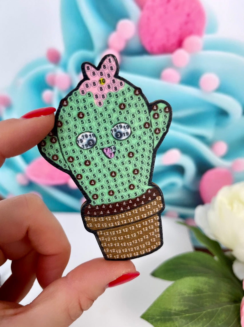 Diamond Painting Untersetzer Kawaii "Kakteen" 10 Stück U15