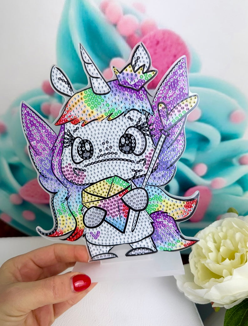 *VORVERKAUF! Diamond Painting Aufsteller Schnubbi "Einhorn-Diamant-Fee" ca. 15x20cm