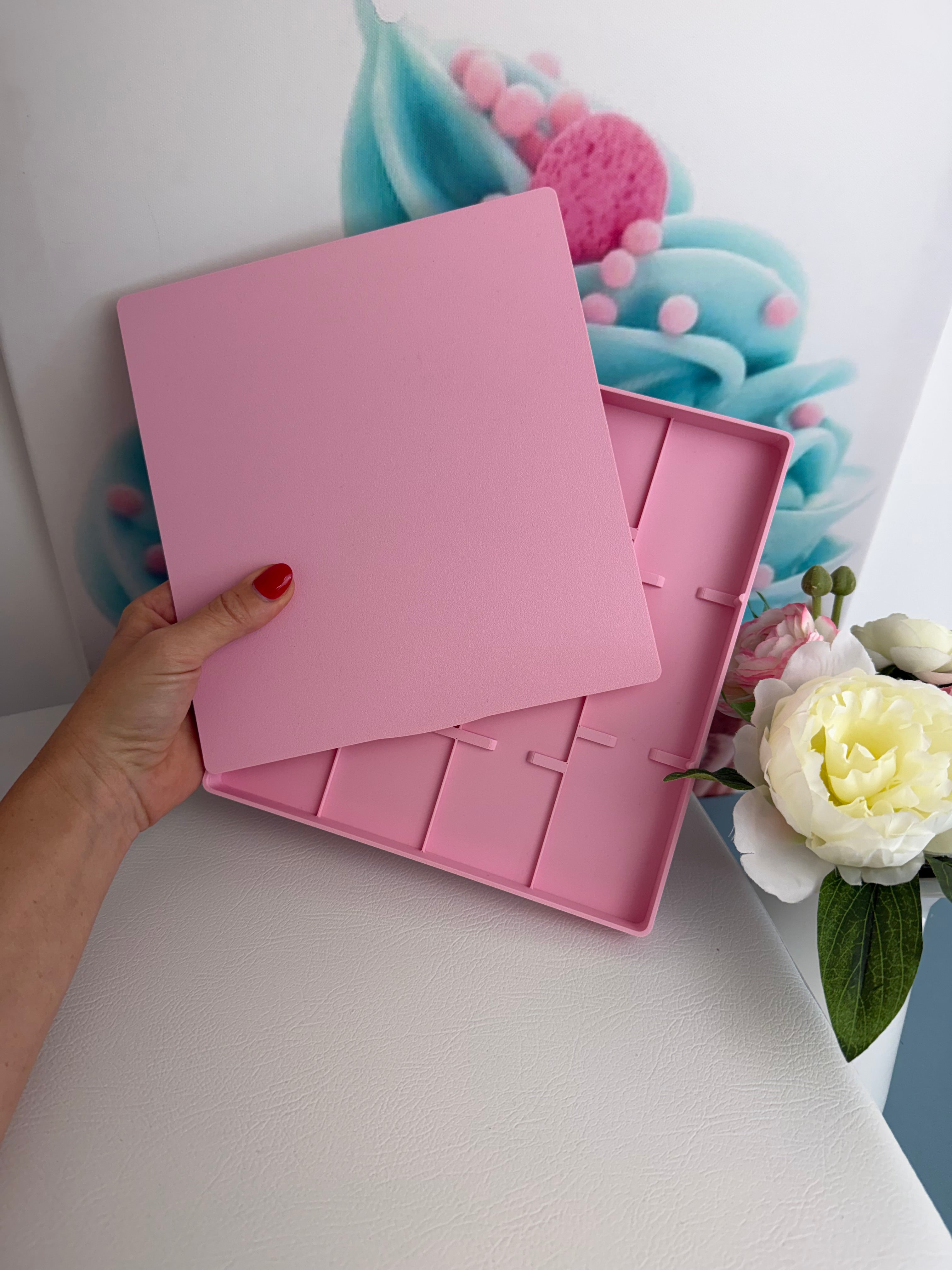 Diamond Painting Coverminder "Tablett + Deckel" 3D-Druck (Aufbewahrung) Set (rosa)