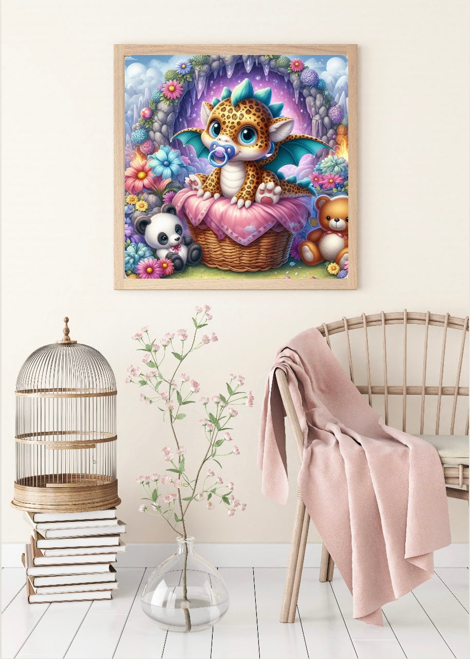 Diamond Painting Bild Dino-Baby "Lilo" -Feenstaub Steine- (TSS-678)