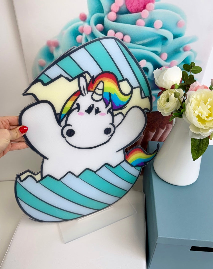 Diamond Painting Pummeleinhorn Ostern XL Aufsteller "Pummel aus dem Ei" 42x50cm (AH539)