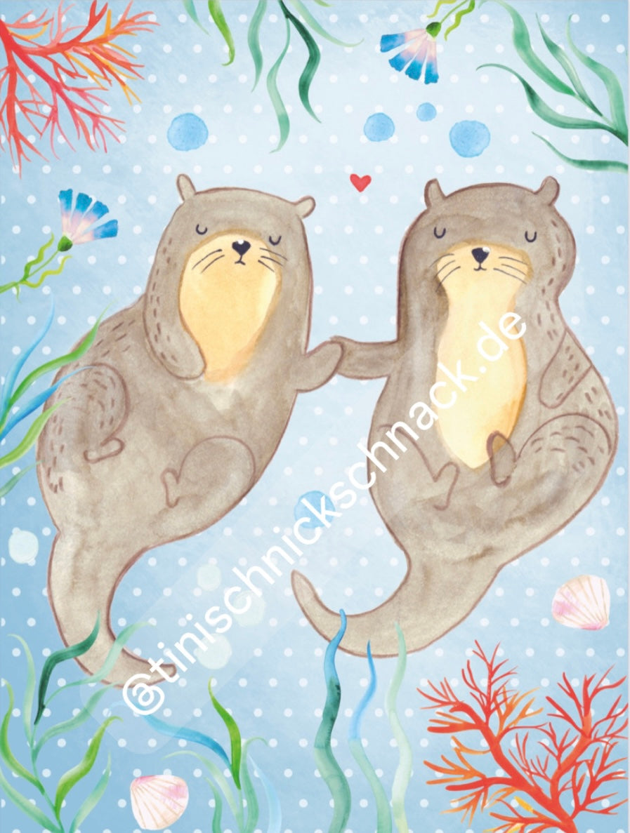 Diamond Painting Bild "Otter-Friends" 30x40cm TiniSchnickschnack meets Mr. & Mrs. Panda TSS-485