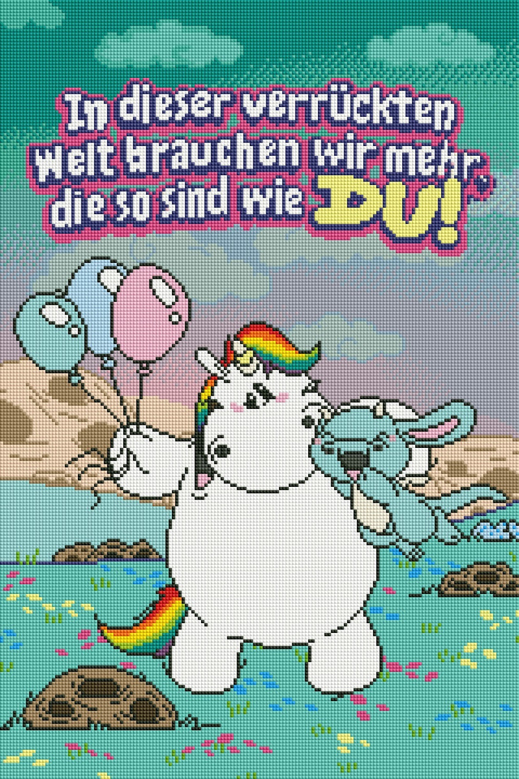 Diamond Painting Bild "Verrückte Freundschaft" von Pummeleinhorn 40x60cm (inkl. Feenstaub) TSS-605