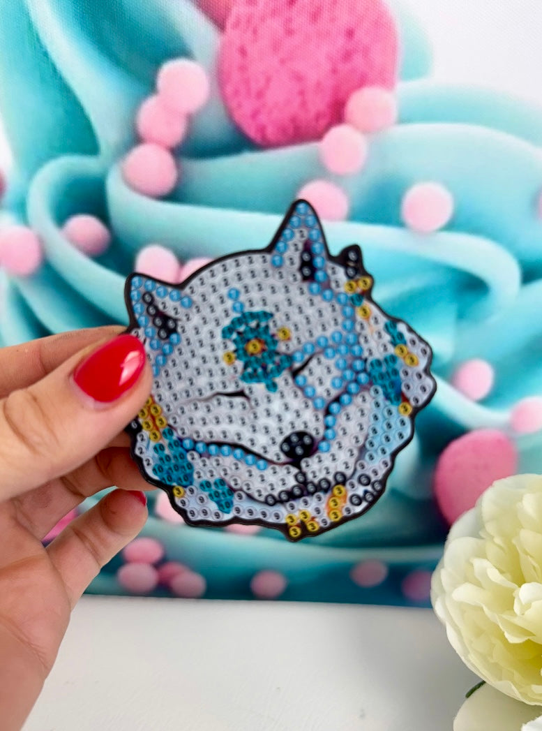 *VORVERKAUF! Diamond Painting Magnete "Schneewölfe" 6Stk