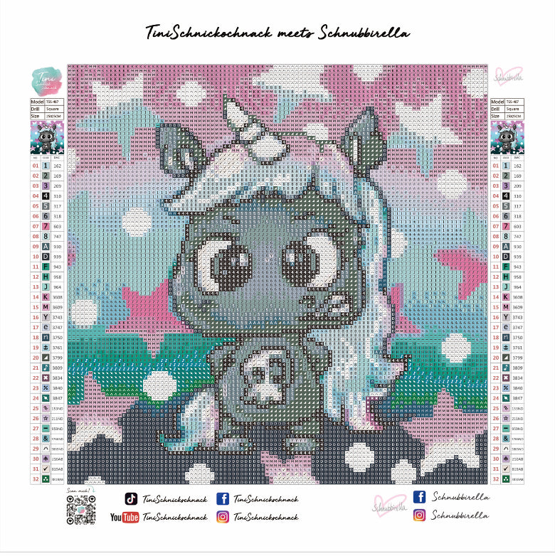 Diamond Painting Bild Schnubbi "Bad Unicorn" von Schnubbirella 25x25cm (inkl. Fairy Dust) TSS-467