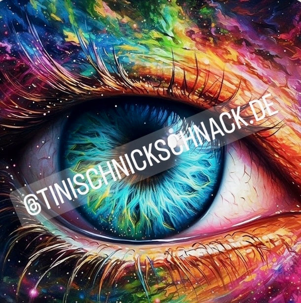 Diamond Painting Bild "Regenbogen-Auge" von AI-Artist Sandrietta 50x50cm