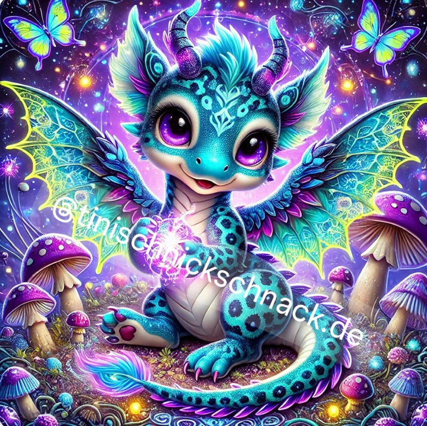 Diamond Painting Bild Drache "Aiko" von AI-Artist Sandrietta.ai 50x50cm (inkl. Feenstaub) TSS-500