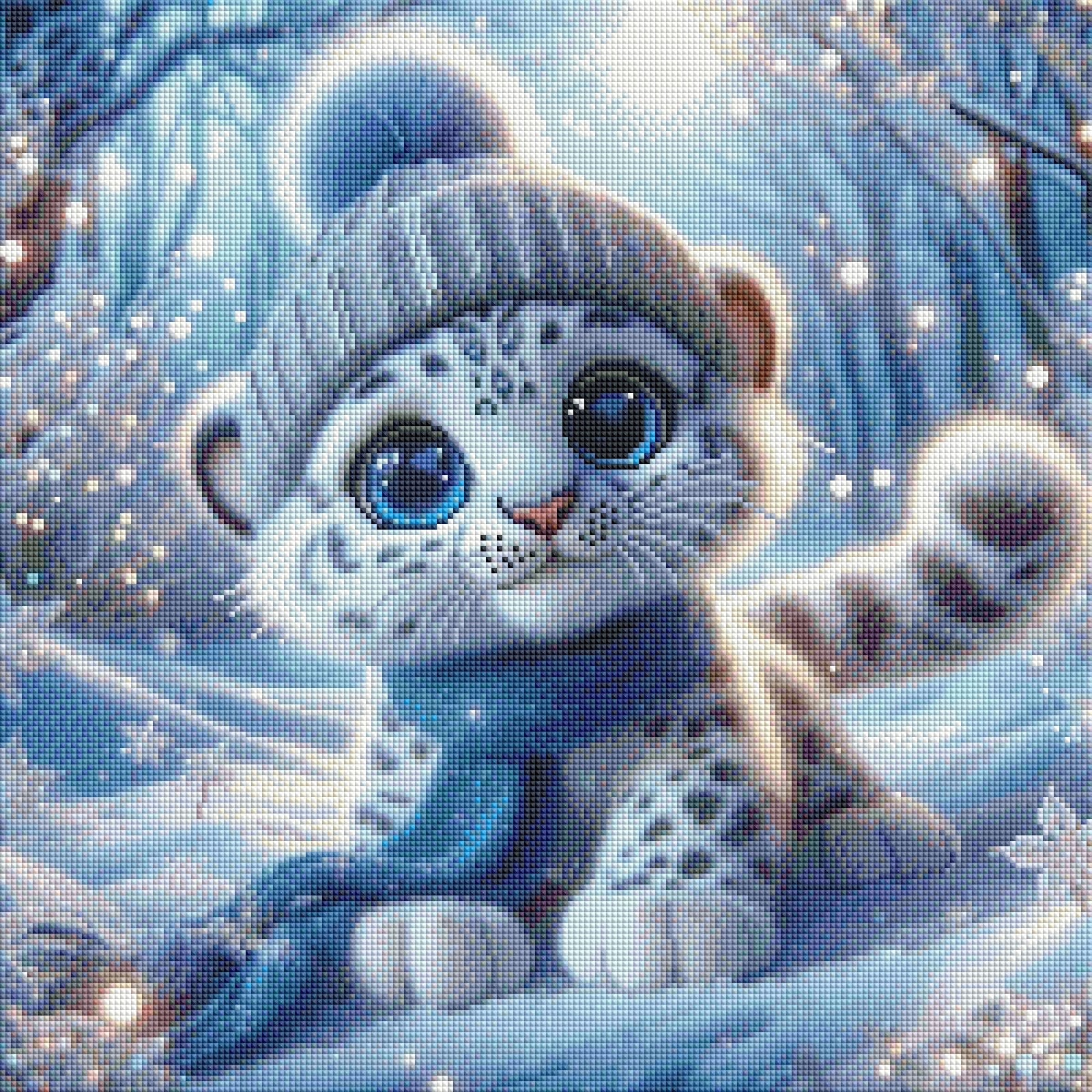 Diamond Painting Bild Babyleopard "Tinka" von AI-Artist Lexxy.ai 50x50cm (inkl. Feenstaub) TSS-616