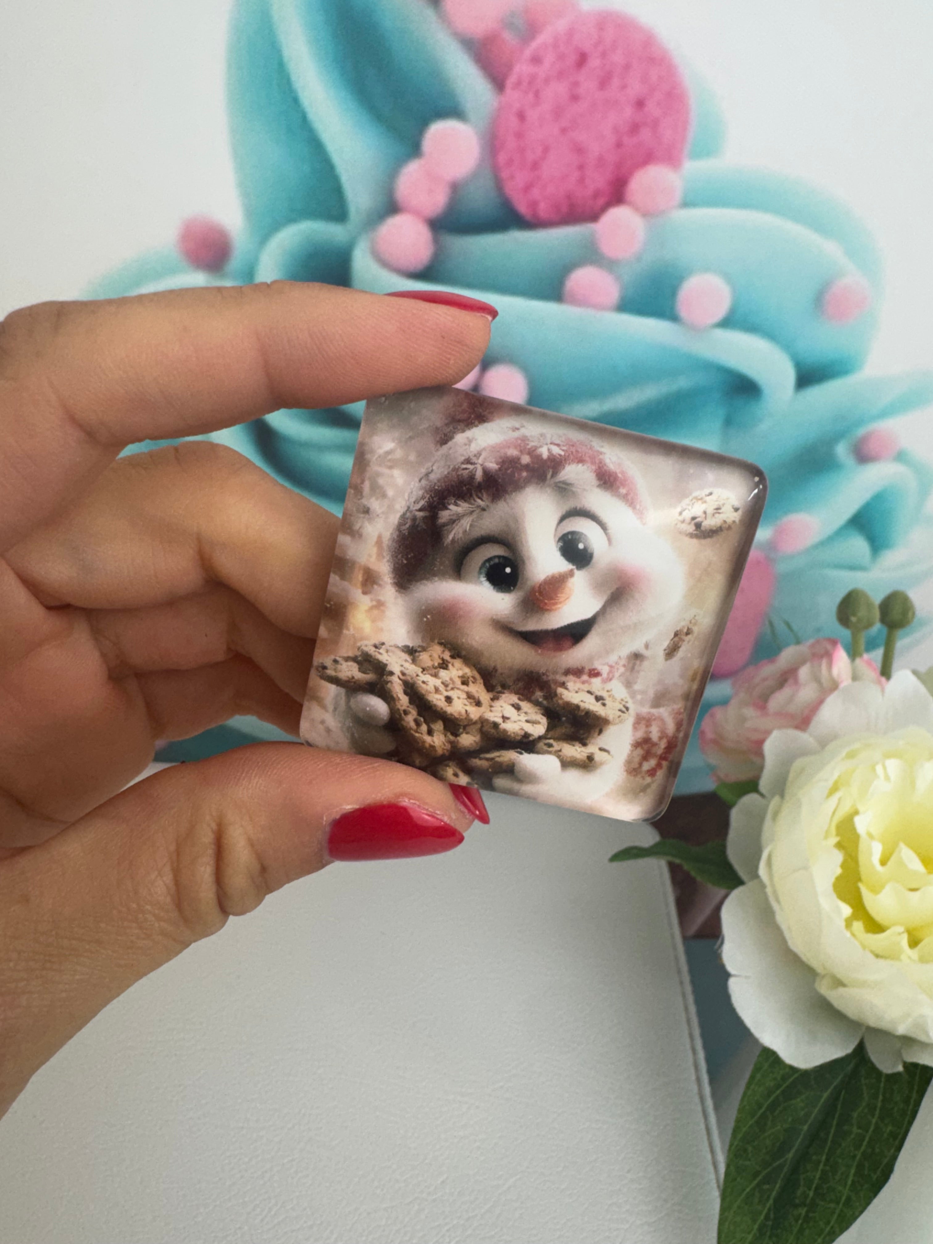 Diamond Painting Cover Minder "Schneemann Frosti`s Cookie-Time" (CM)