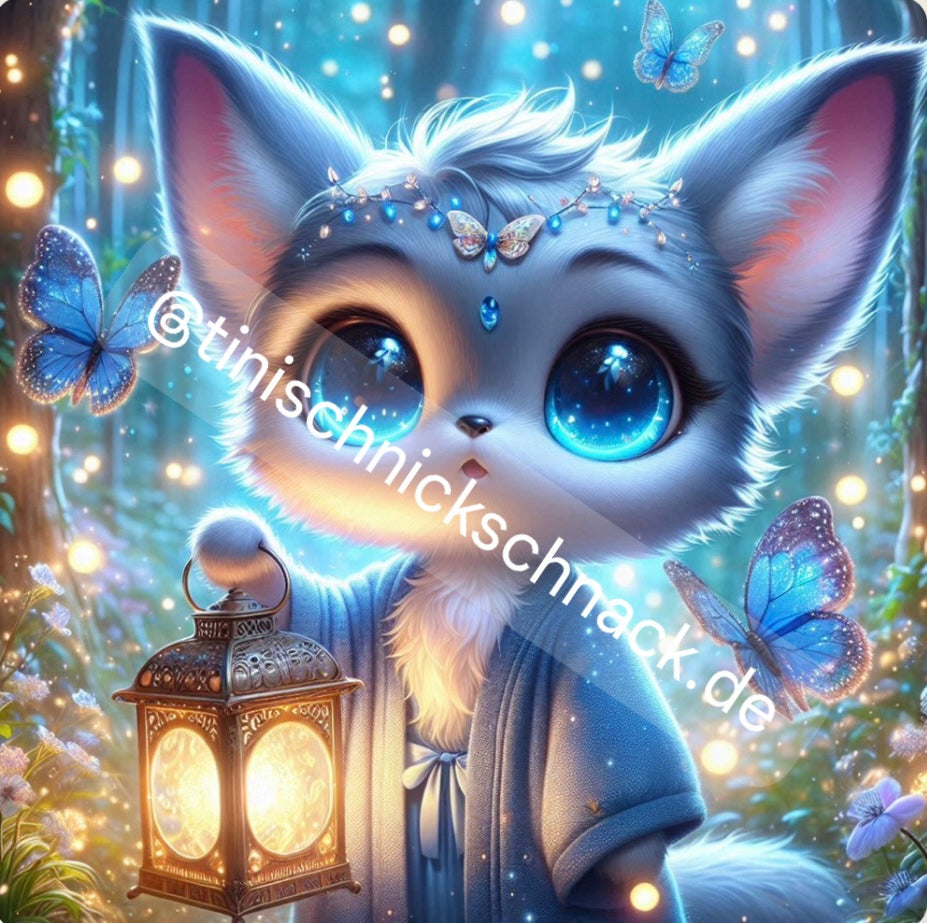 Diamond Painting Bild Wüstenfuchs „Fennek" von AI-Artist Lexxy.ai 50x50cm (inkl. Metallic) TSS-555