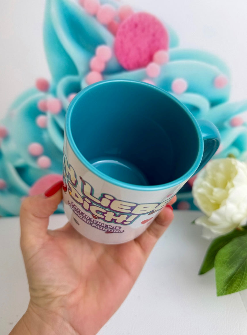 TiniSchnickschnack Pummeleinhorn "Ich liebe dich.." - Tasse 330ml türkis