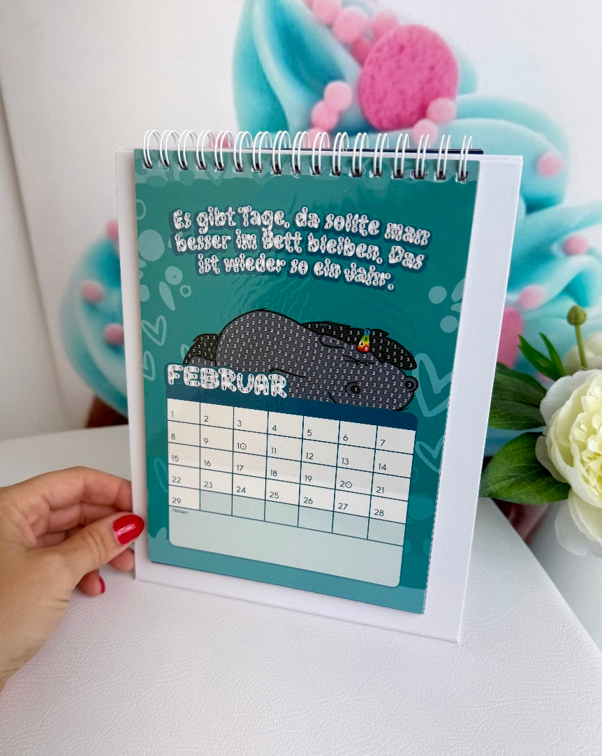 Diamond Painting Pummeleinhorn Tischkalender "Grummeleinhorn" Kalender 2026 (2.Wahl!)
