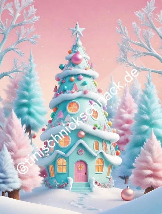 Diamond Painting TiniSchnickschnack Bild "Zuckerschneehäuschen" 30x40cm