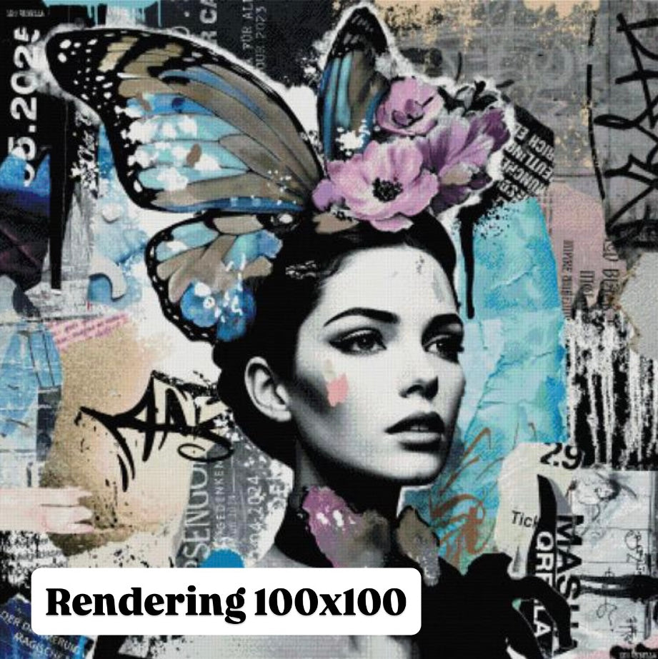 VORVERKAUF! Diamond Painting Bild "Metamorphose" von Artist LEO REBELLA 100x100cm