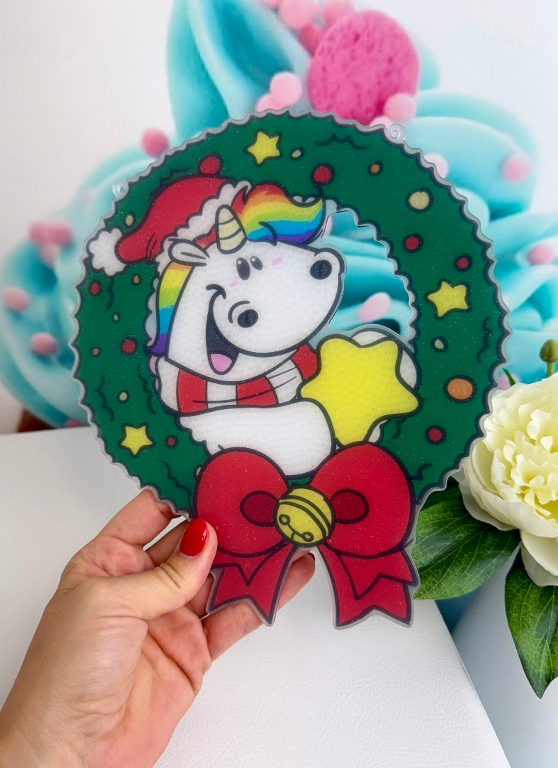 Diamond Painting Pummeleinhorn XMAS Kranz / Anhänger "Pummel" 20x23cm (AH239)