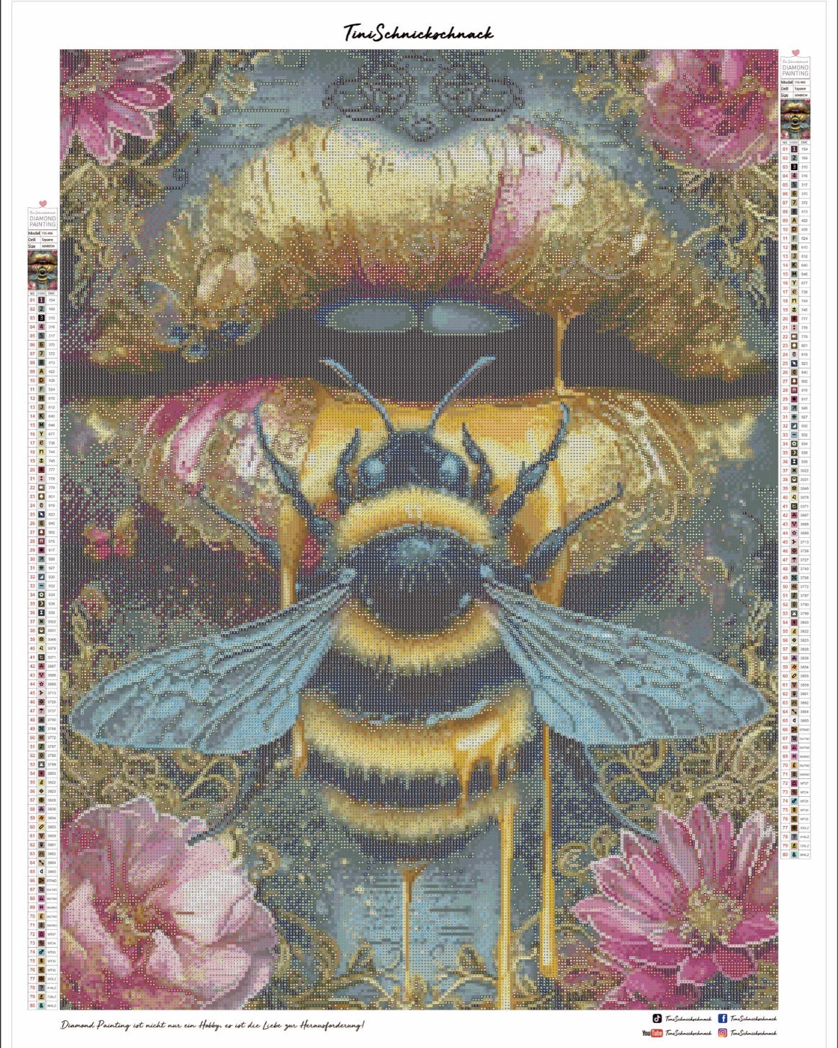 Diamond Painting XL Bild "Honey Lips" von AI-Artist Elly_a.i (inkl. Metallic) 60x80cm TSS-906