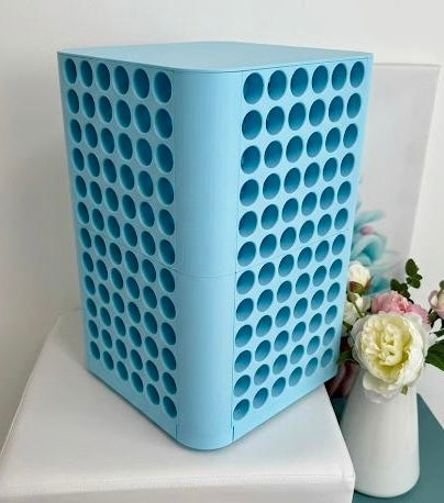 Diamond Painting "Diamond Wall Drehturm" Steinchenturm (wahlweise für 144 oder 288 Farben) - 3D-Druck (hellblau)