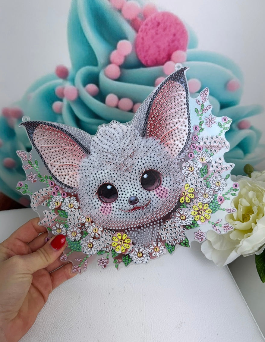 Diamond Painting Anhänger Fledermaus "Fips" 20x25cm