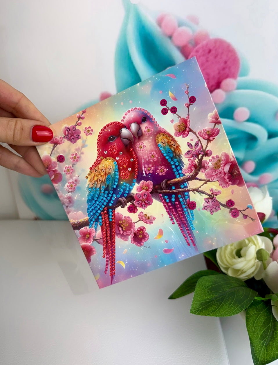 Diamond Painting "Happy Birds" Grußkarten 6er Set (K66)